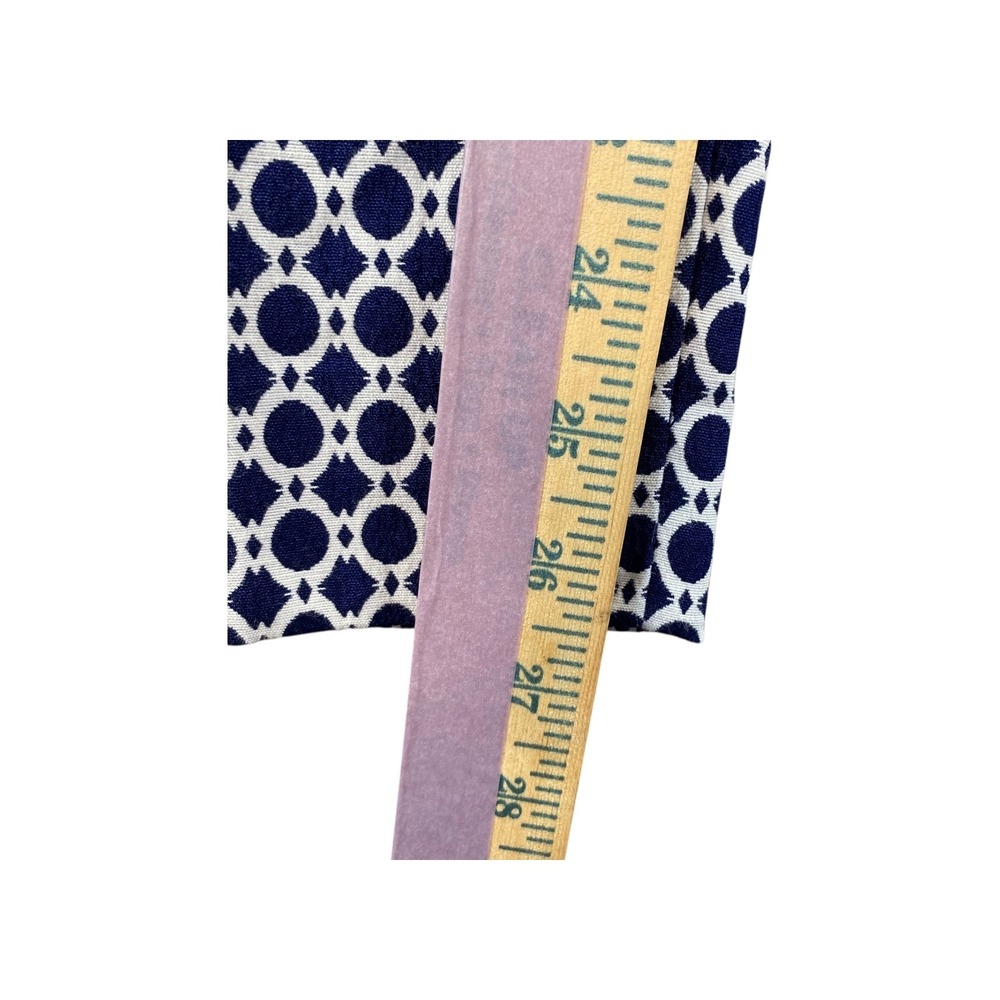The Limited Geometric Print Ankle Pants Navy White Size 10 Petite - Picture 5 of 7